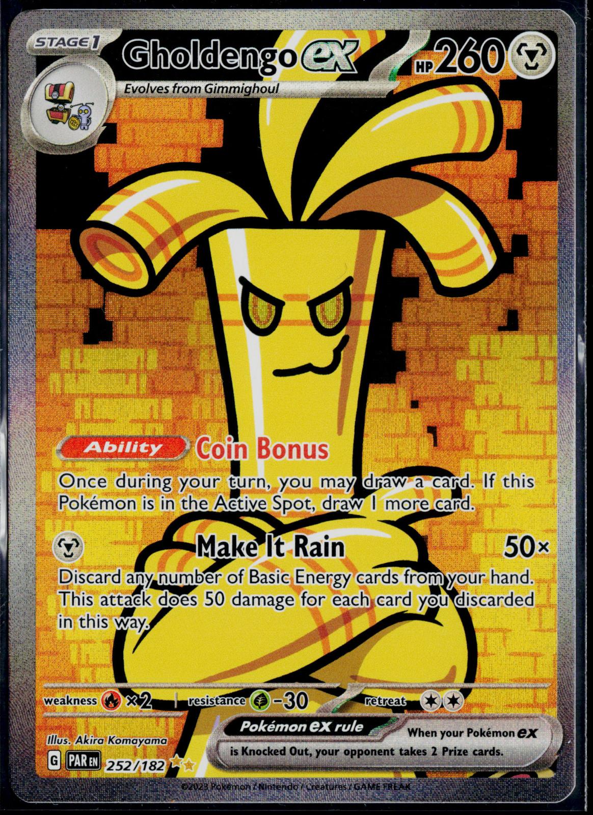 GHOLDENGO EX 252/182 🐬 POKEMON PARADOX RIFT SIR ☀️ HOLO NM/M 🌴