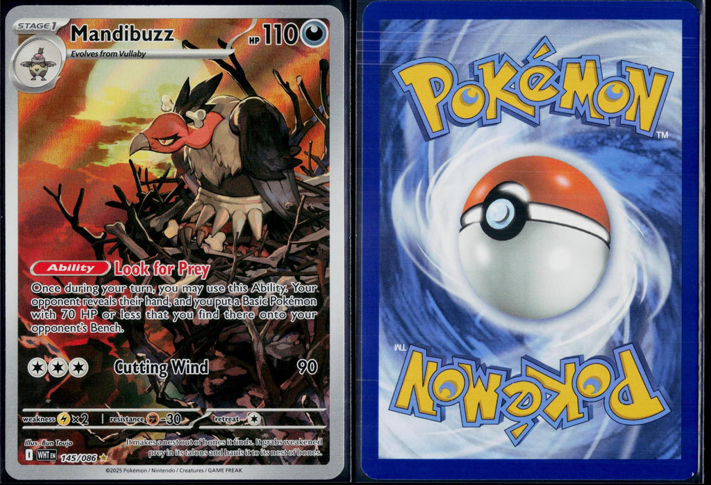 MANDIBUZZ 145/086 🐬 POKEMON WHITE FLARE HOLO IR ☀️ NM/M 🌴
