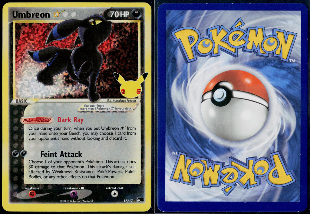 UMBREON STAR 17/17 POKEMON CELEBRATIONS: CLASSIC COLLECTION HOLO NM/LP