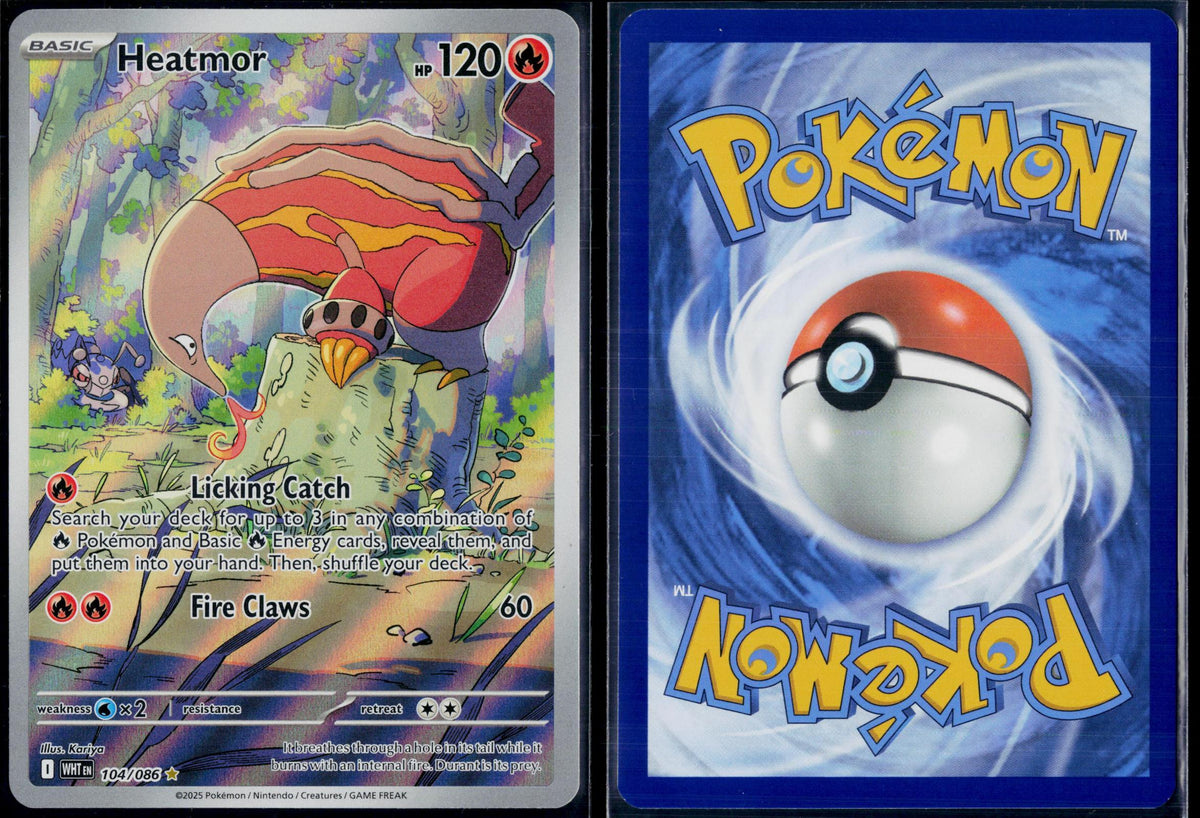 HEATMOR 104/086 POKEMON WHITE FLARE ILLUSTRATION RARE HOLO NM