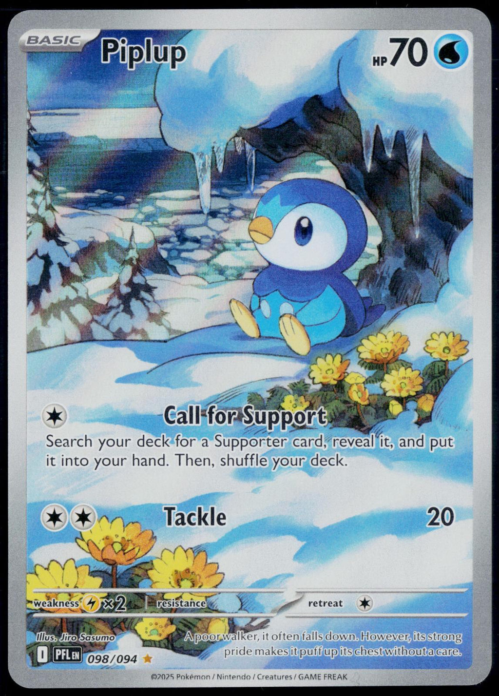 PIPLUP 098/094 POKEMON PHANTASMAL FLAMES ILLUSTRATION RARE NM