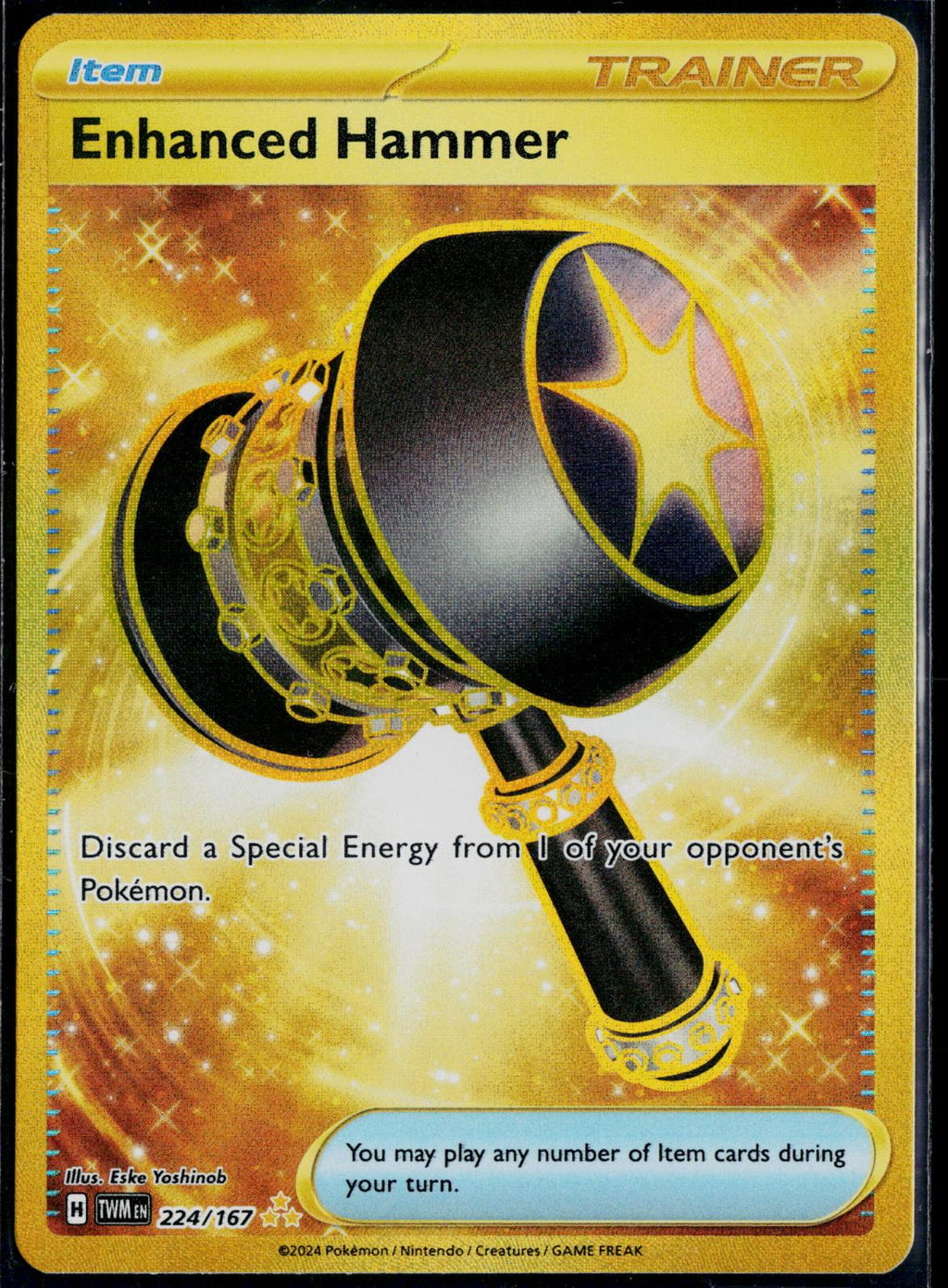 ENHANCED HAMMER 224/167 POKEMON TWILIGHT MASQUERADE HYPER RARE HOLO NM