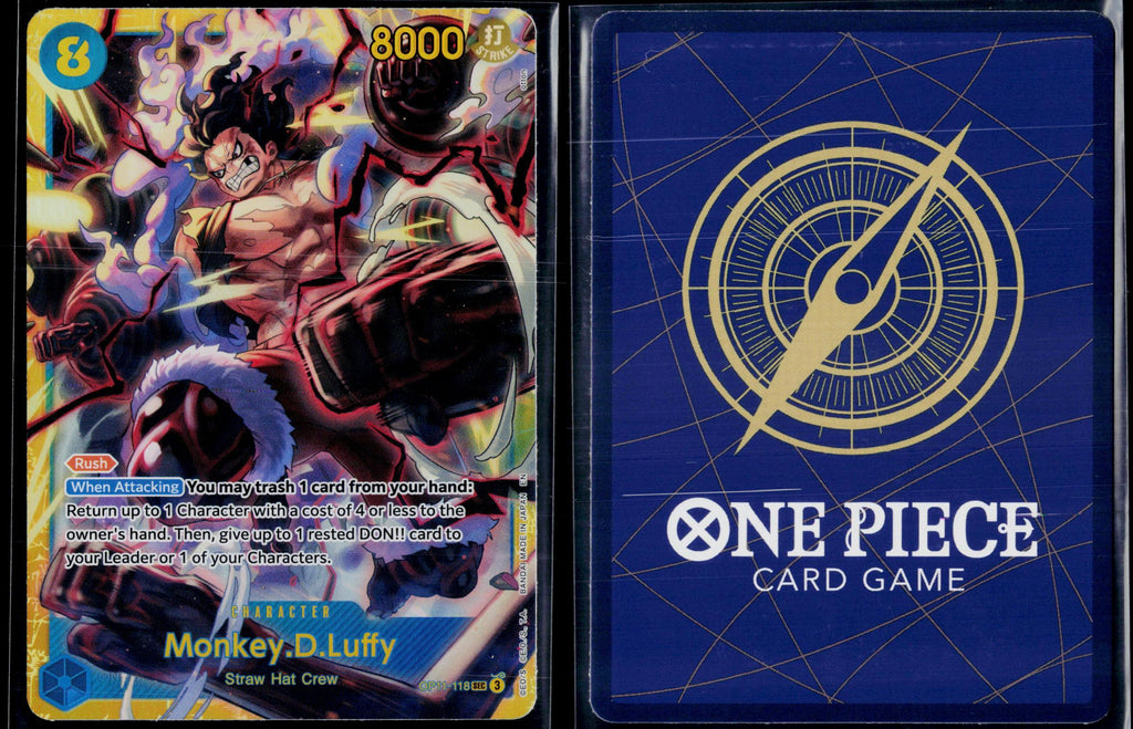 MONKEY.D.LUFFY (118) OP11-118 ONE PIECE A FIST OF DIVINE SPEED SEC FOIL NM