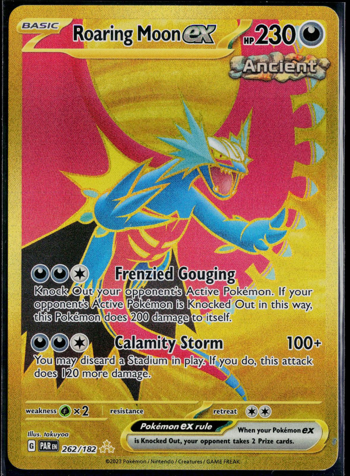 ROARING MOON EX 262/182 POKEMON PARADOX RIFT HYPER RARE HOLO NM