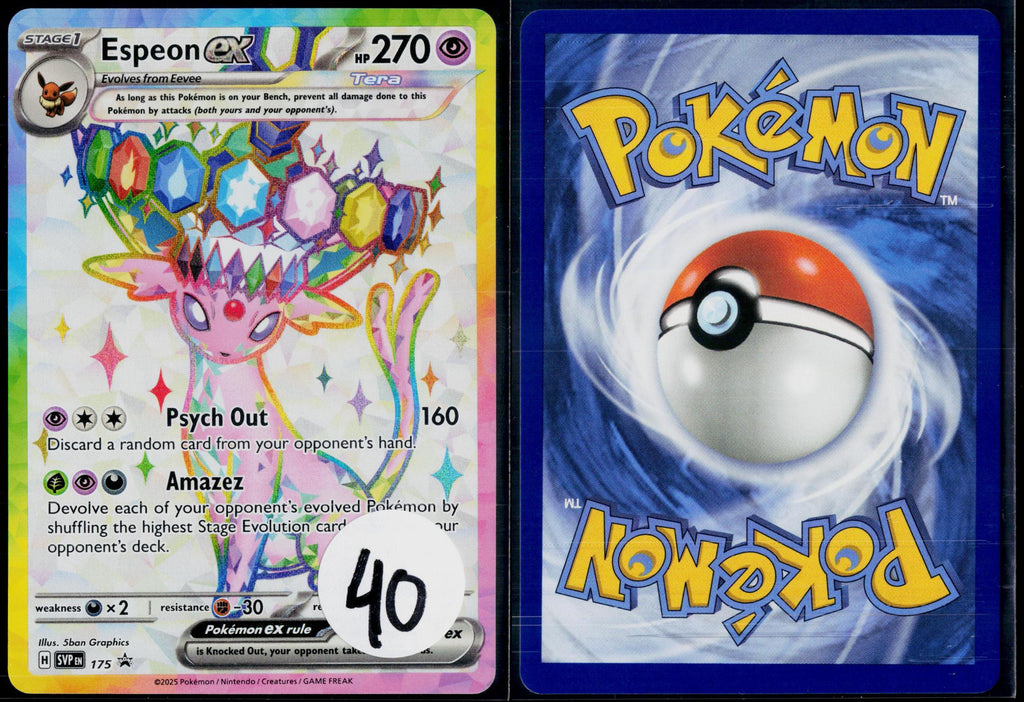 ESPEON EX SVP 175 POKEMON SCARLET & VIOLET PROMO HOLO P NM