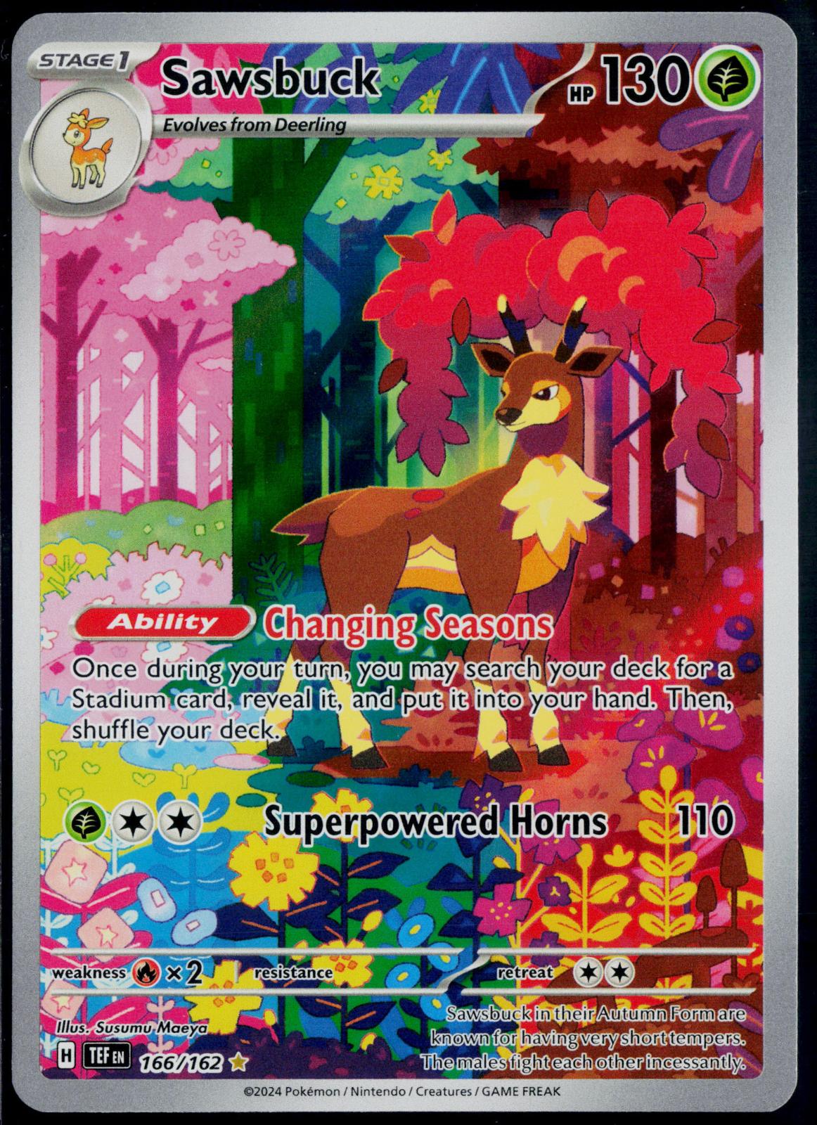 SAWSBUCK 166/162 POKEMON TEMPORAL FORCES ILLUSTRATION RARE NM