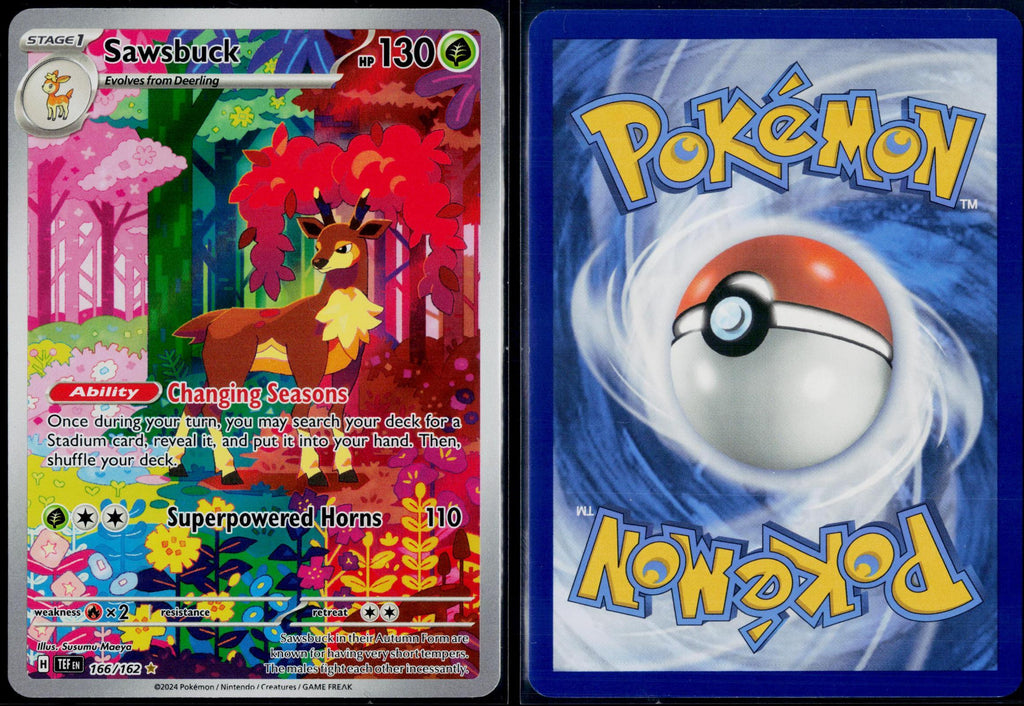 SAWSBUCK 166/162 POKEMON TEMPORAL FORCES ILLUSTRATION RARE NM