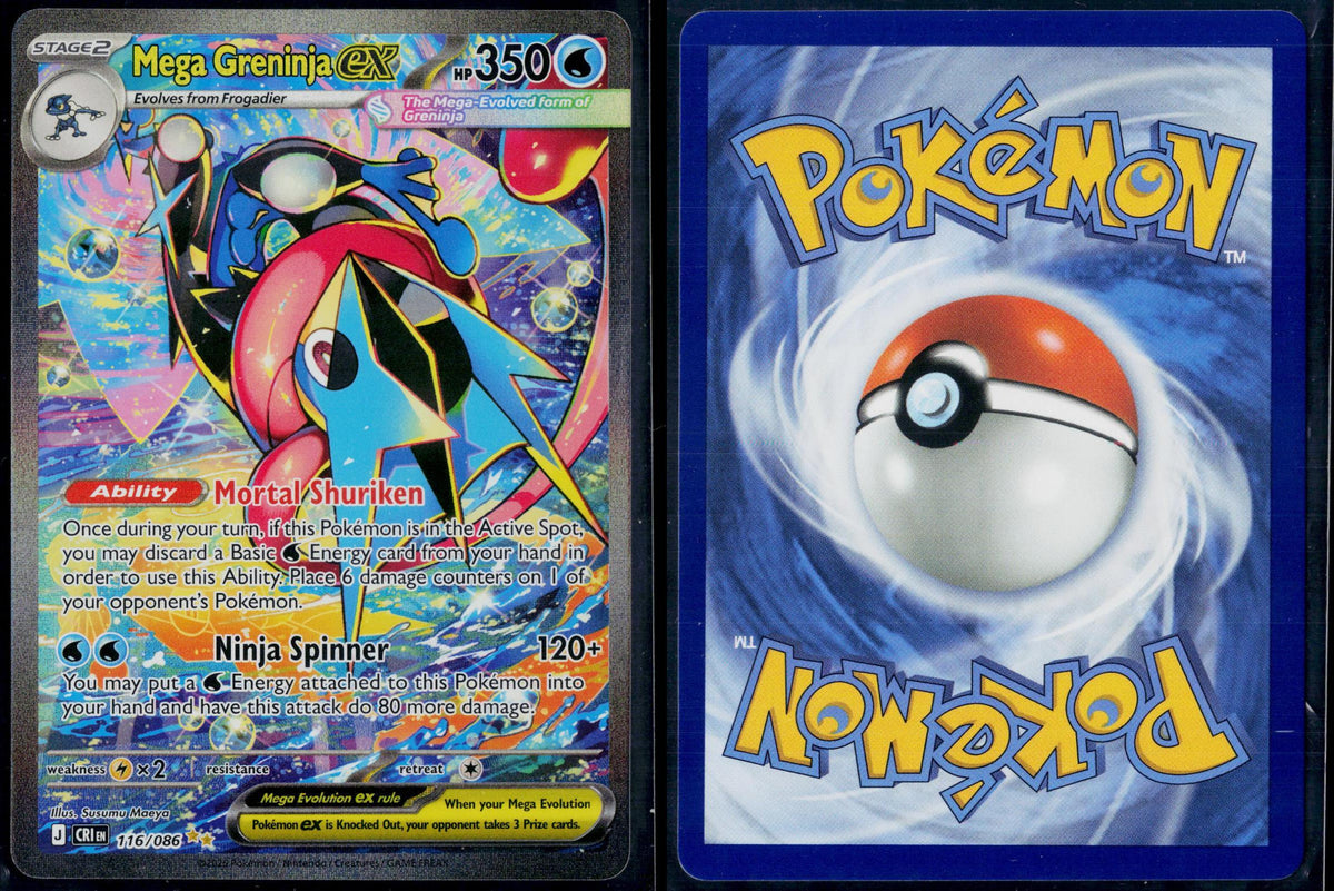 MEGA GRENINJA EX 116/086 POKEMON CHAOS RISING HOLO SPECIAL ILLUSTRATION RARE NM