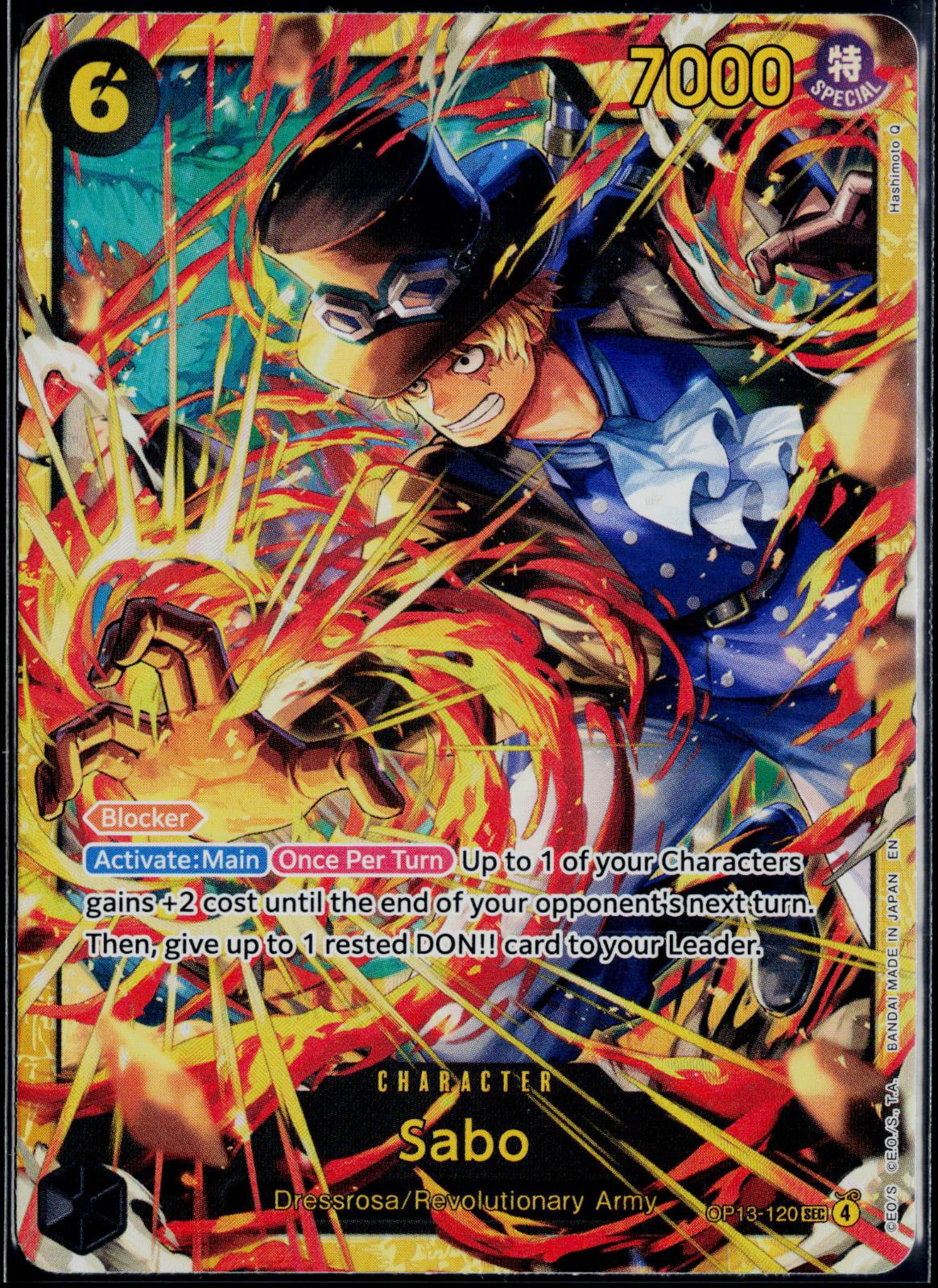 SABO (120) OP13-120 ONE PIECE CARRYING ON HIS WILL SEC FOIL NM