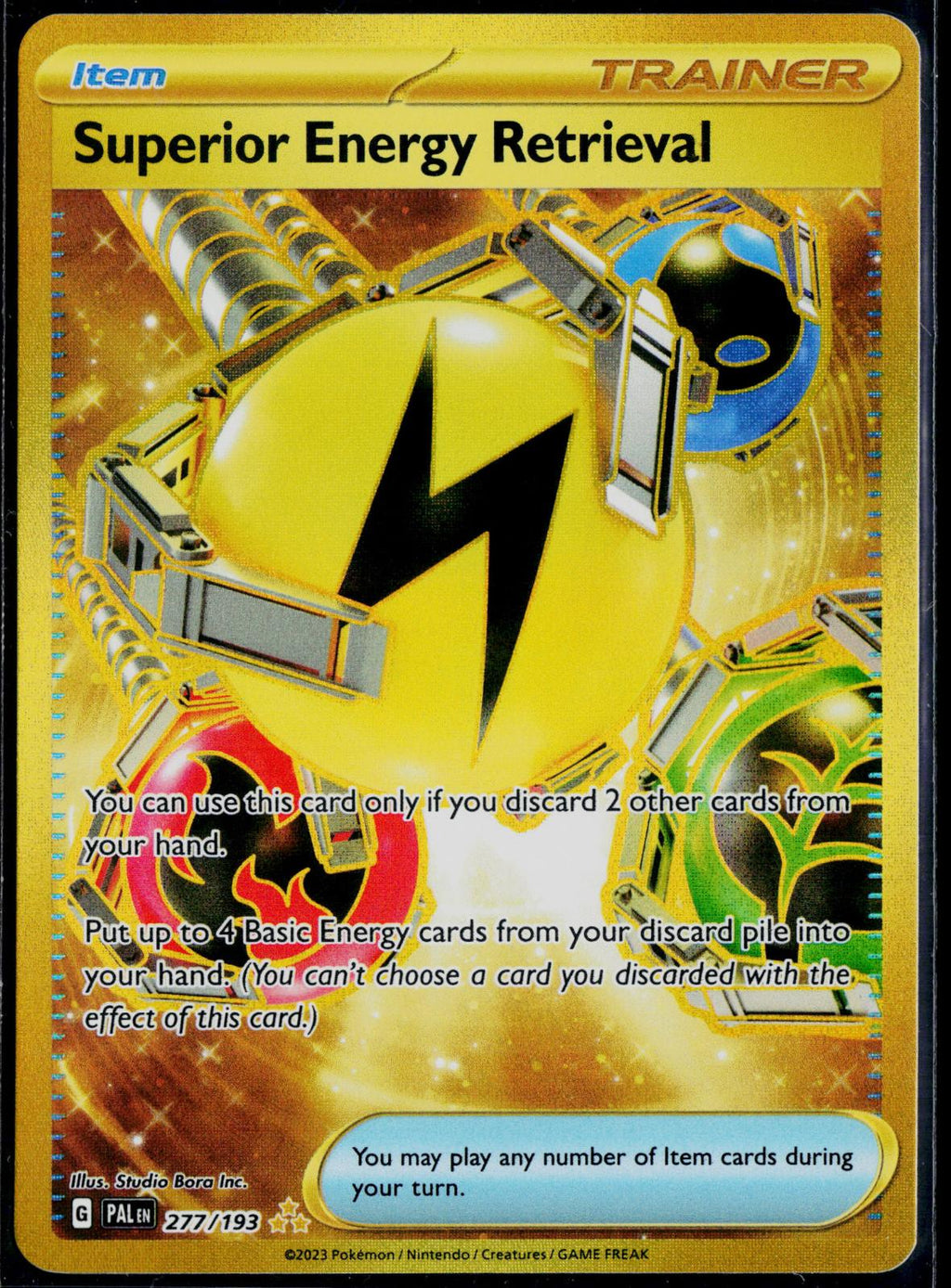 SUPERIOR ENERGY RETRIEVAL 277/193 POKEMON PALDEA EVOLVED HYPER RARE HOLO NM