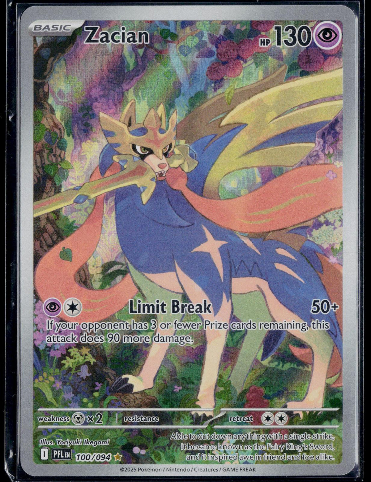 ZACIAN 100/094 POKEMON PHANTASMAL FLAMES ILLUSTRATION RARE NM