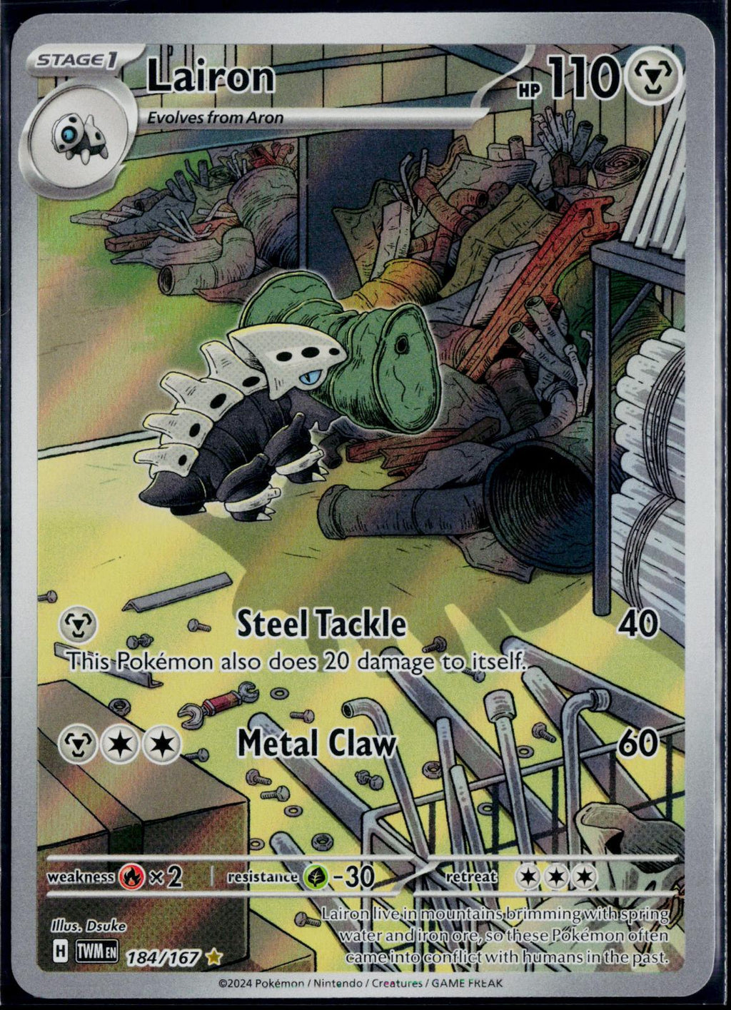 LAIRON 184/167 POKEMON TWILIGHT MASQUERADE ILLUSTRATION RARE NM