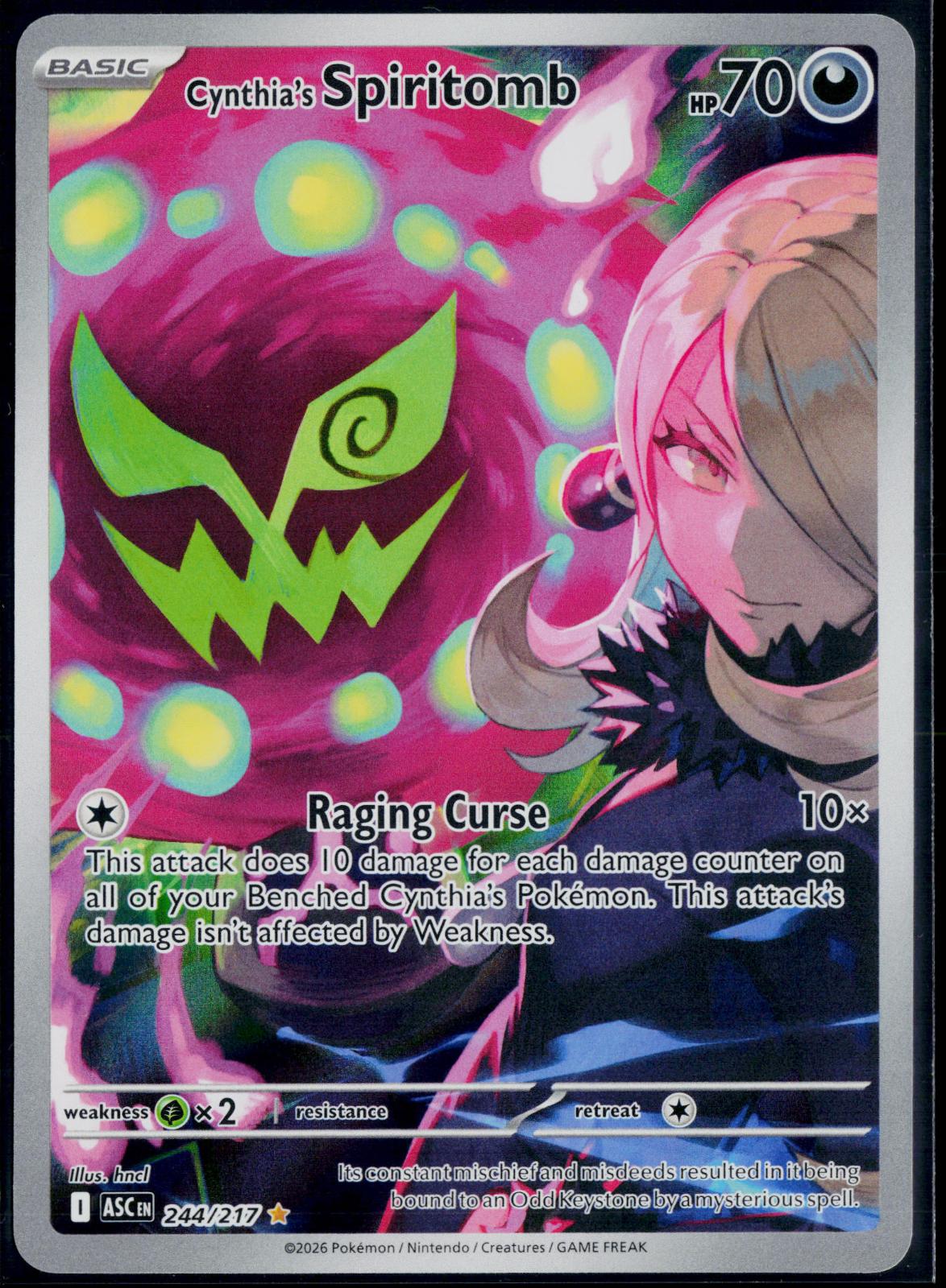 CYNTHIA'S SPIRITOMB 244/217 🐬 POKEMON ASCENDED HEROES IR ☀️ HOLO NM/M 🌴