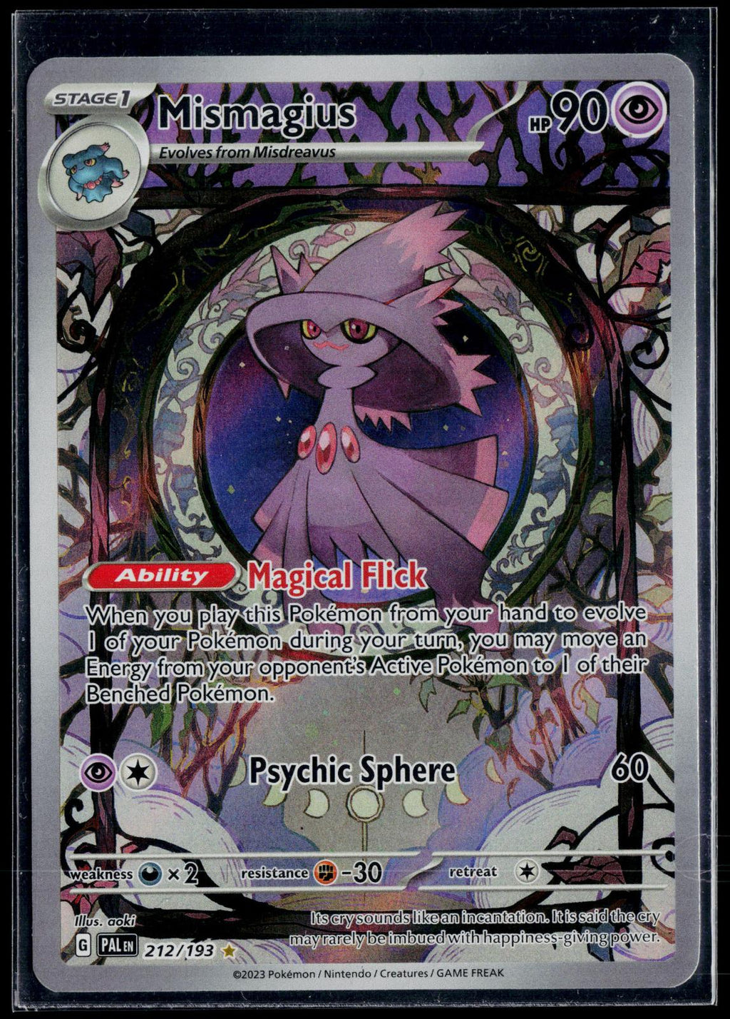 MISMAGIUS 212/193 POKEMON PALDEA EVOLVED ILLUSTRATION RARE NM