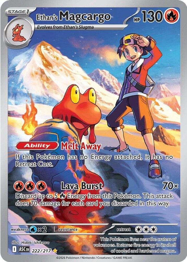 ETHAN'S MAGCARGO 222/217 🐬 POKEMON ASCENDED HEROES IR ☀️ HOLO NM/M 🌴