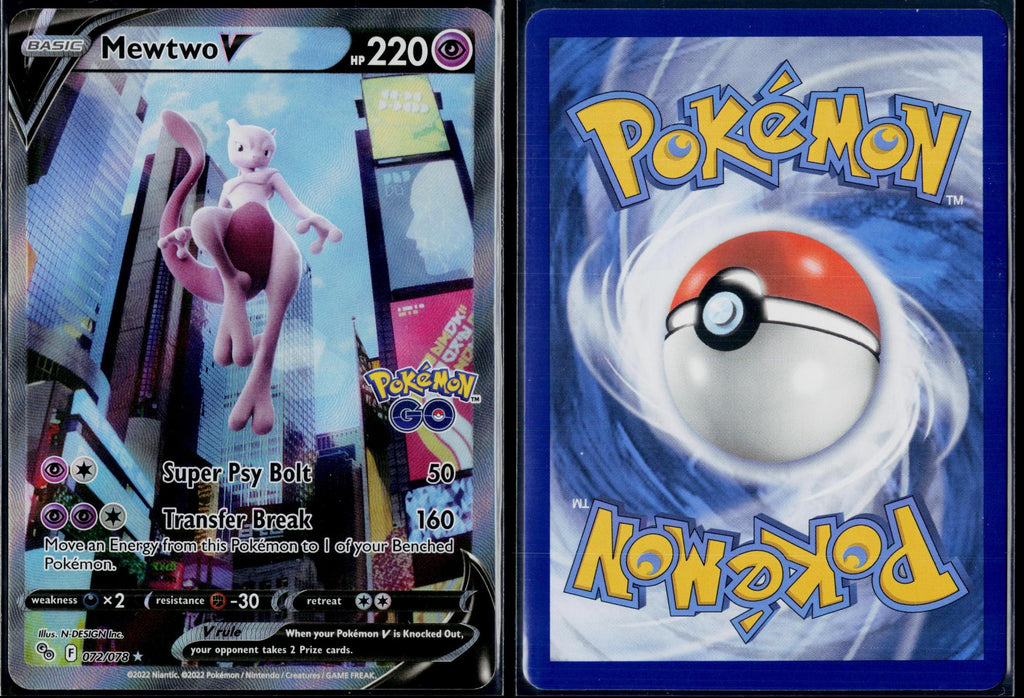 MEWTWO V 072/078 POKEMON POKEMON GO ULTRA RARE HOLO NM