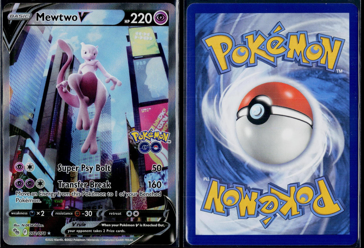 MEWTWO V 072/078 POKEMON POKEMON GO ULTRA RARE HOLO NM