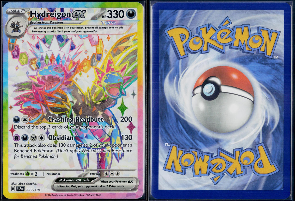 HYDREIGON EX 223/191 POKEMON SURGING SPARKS ULTRA RARE NM