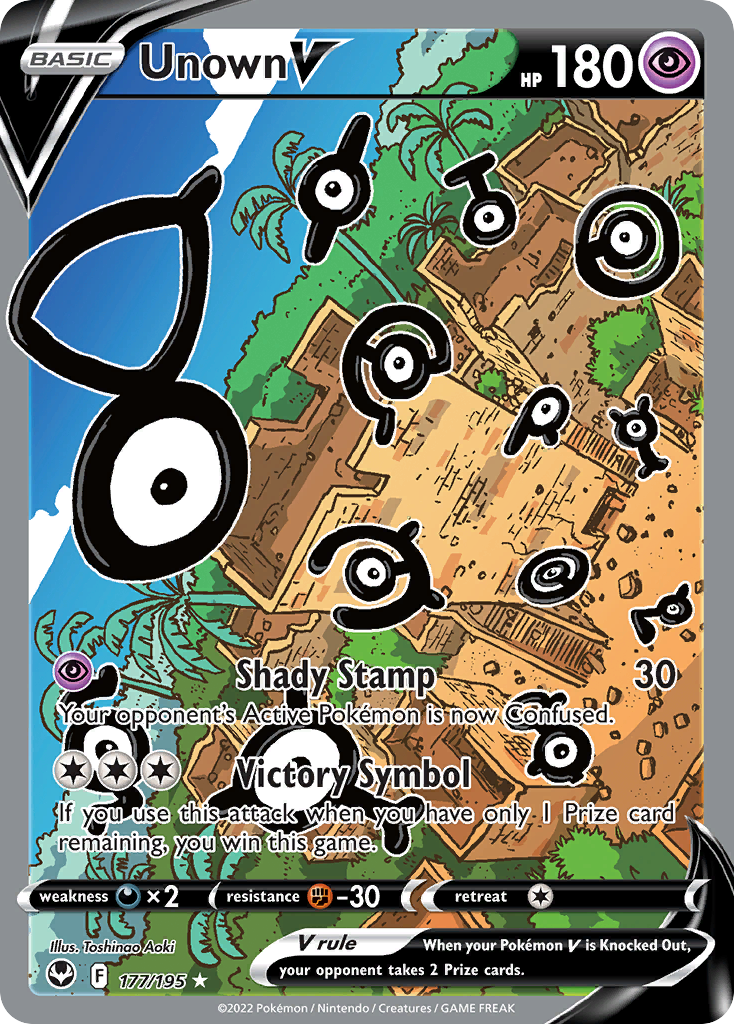 UNOWN V 177/195 🐬 POKEMON SILVER TEMPEST UR ☀️ HOLO NM/M 🌴