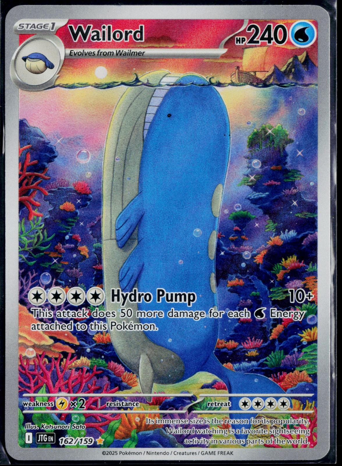 WAILORD 162/159 POKEMON JOURNEY TOGETHER ILLUSTRATION RARE NM