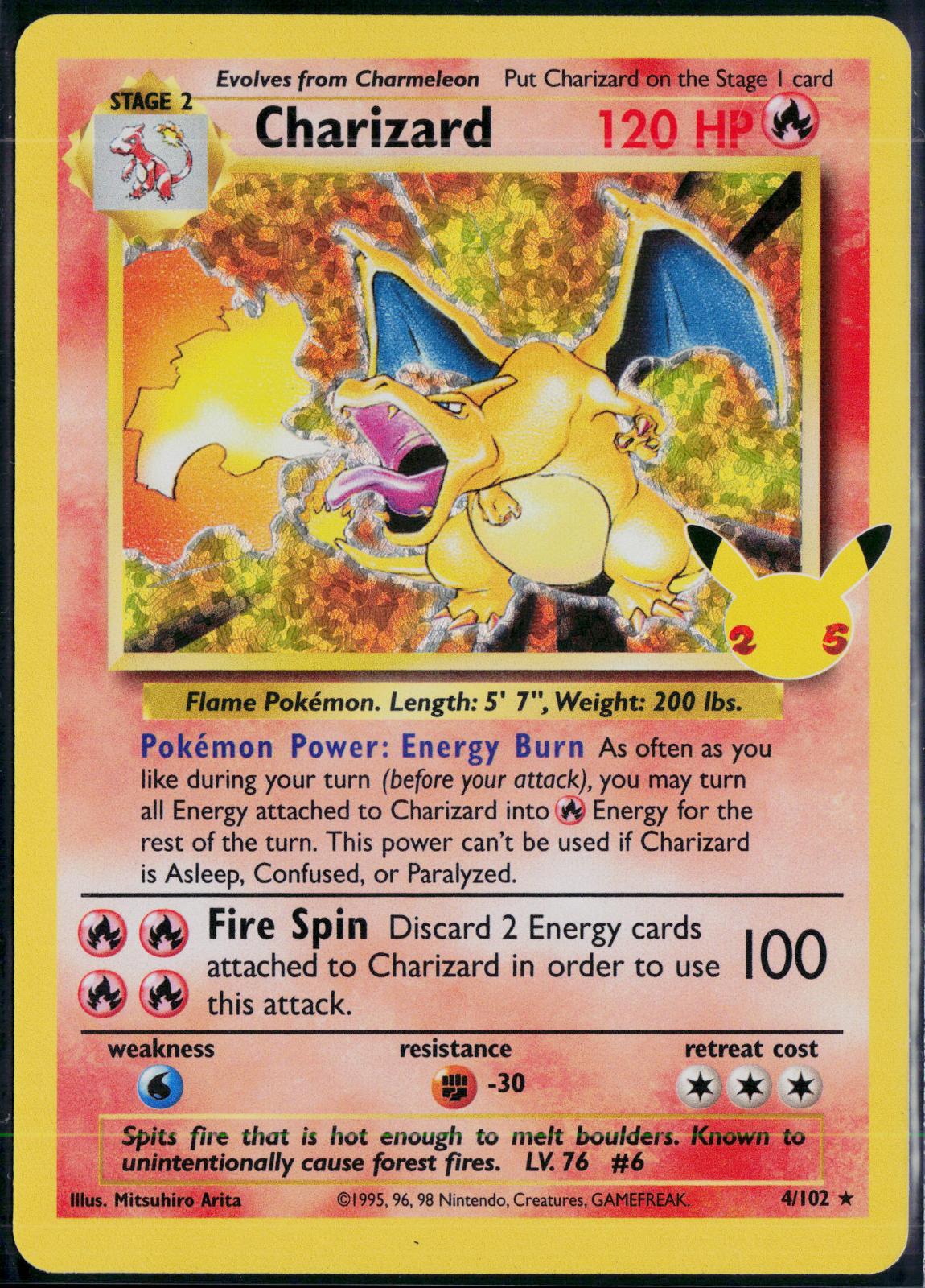CHARIZARD 4/102 POKEMON CELEBRATIONS: CLASSIC COLLECTION HOLO NM