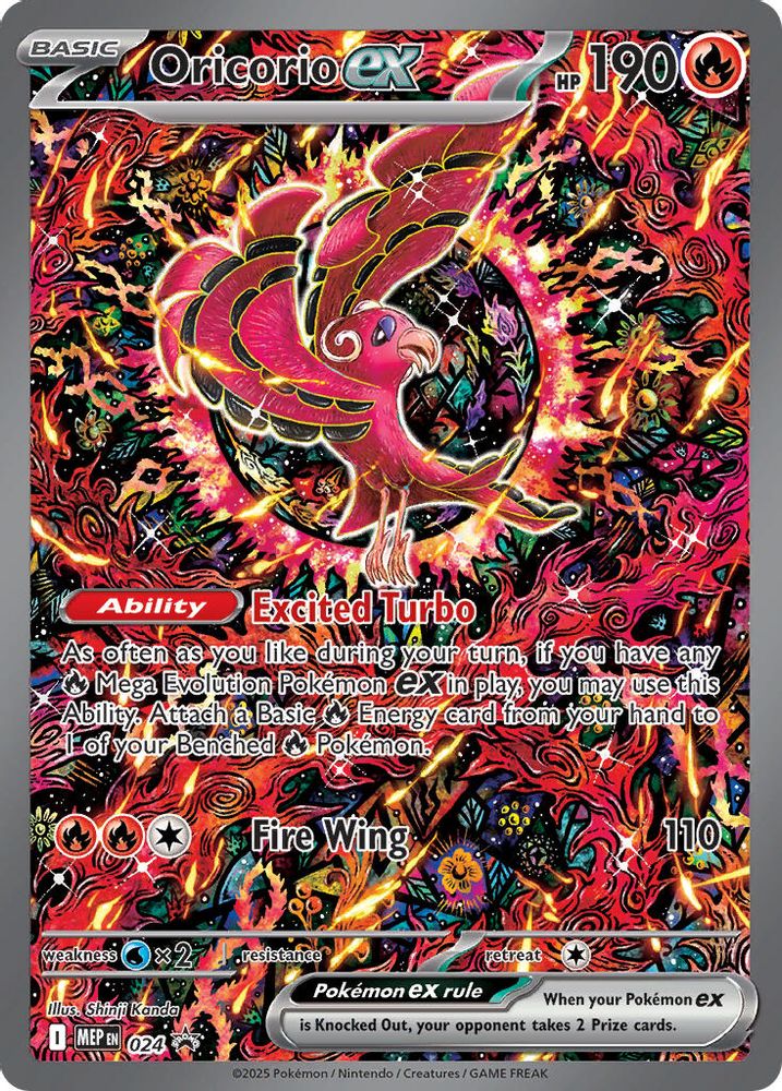 ORICORIO EX 024 🐬 POKEMON ME: MEGA EVOLUTION PROMO HOLO P ☀️ NM/M 🌴