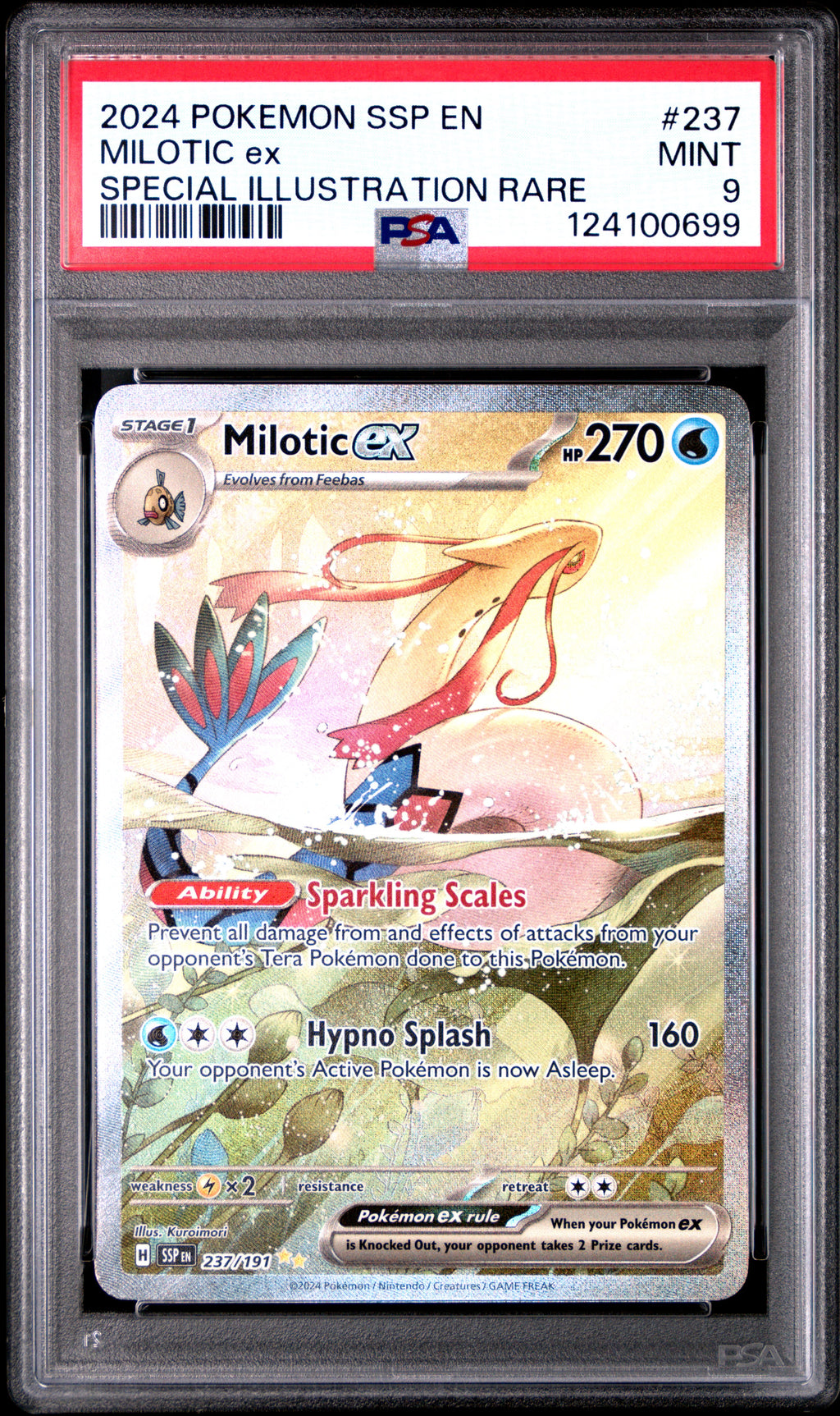 MILOTIC EX 237/191 PSA 9 POKEMON SSP EN SURGING SPARKS SPECIAL ILLUSTRATION RARE