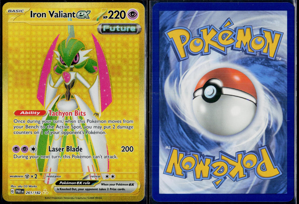 IRON VALIANT EX 261/182 POKEMON PARADOX RIFT HYPER RARE HOLO NM