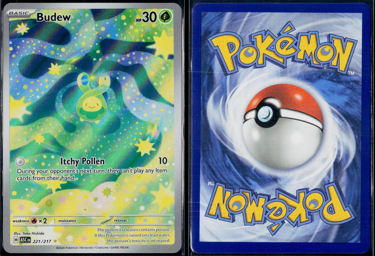 BUDEW 221/217 POKEMON ASCENDED HEROES ILLUSTRATION RARE HOLO NM