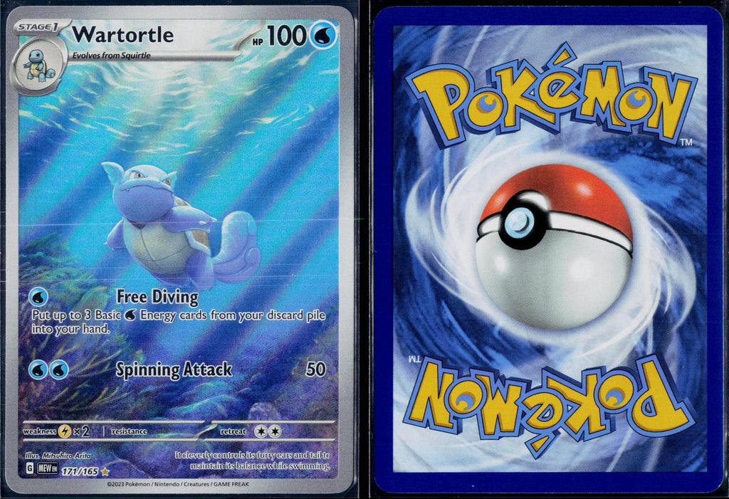 WARTORTLE 171/165 POKEMON 151 ILLUSTRATION RARE HOLO NM