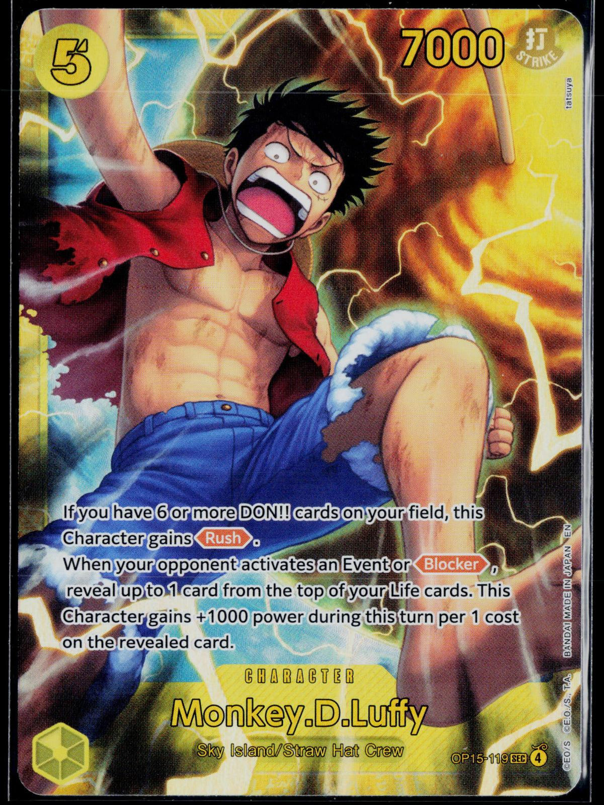 MONKEY.D.LUFFY OP15-119 ONE PIECE ADVENTURE ON KAMI'S ISLAND SEC FOIL NM