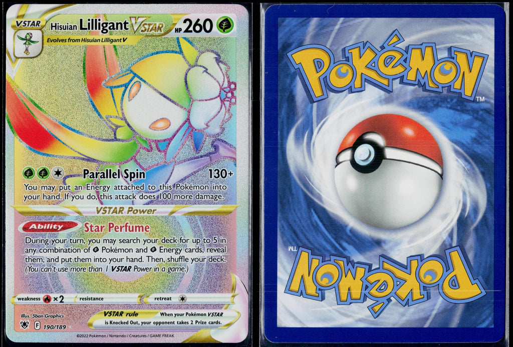 HISUIAN LILLIGANT VSTAR 190/189 POKEMON ASTRAL RADIANCE RAINBOW RARE HOLO NM