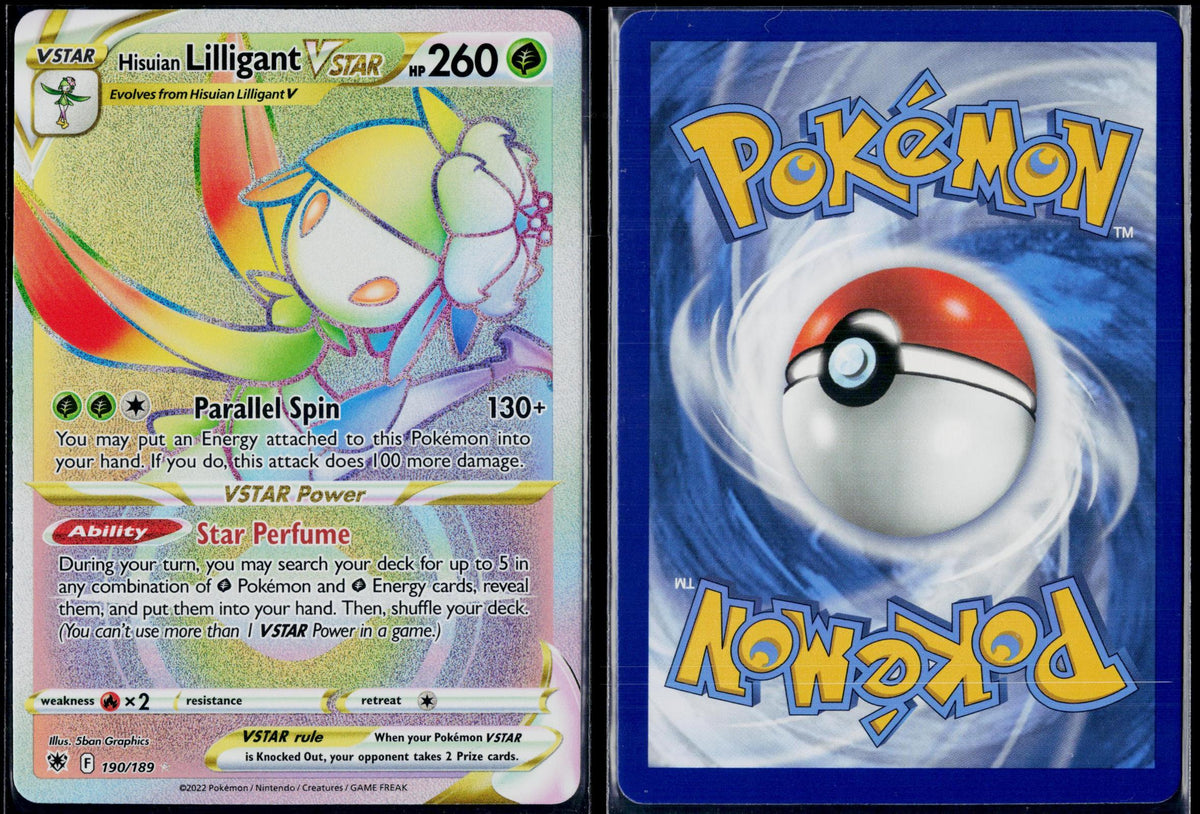 HISUIAN LILLIGANT VSTAR 190/189 POKEMON ASTRAL RADIANCE RAINBOW RARE HOLO NM