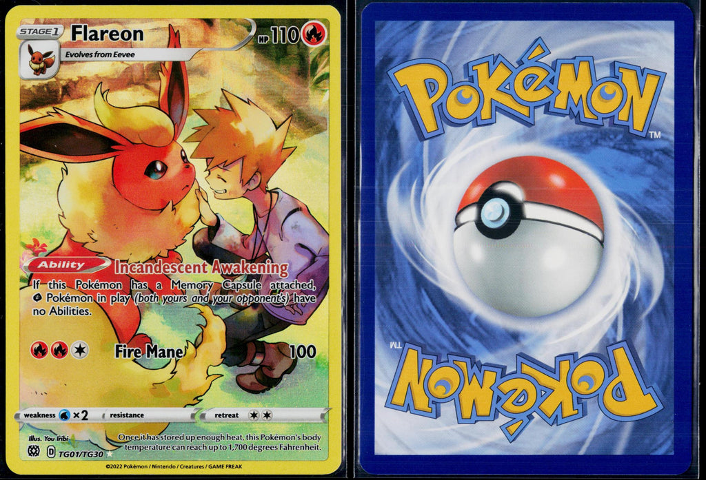 FLAREON TG01/TG30 POKEMON BRILLIANT STARS TRAINER GALLERY HOLO NM