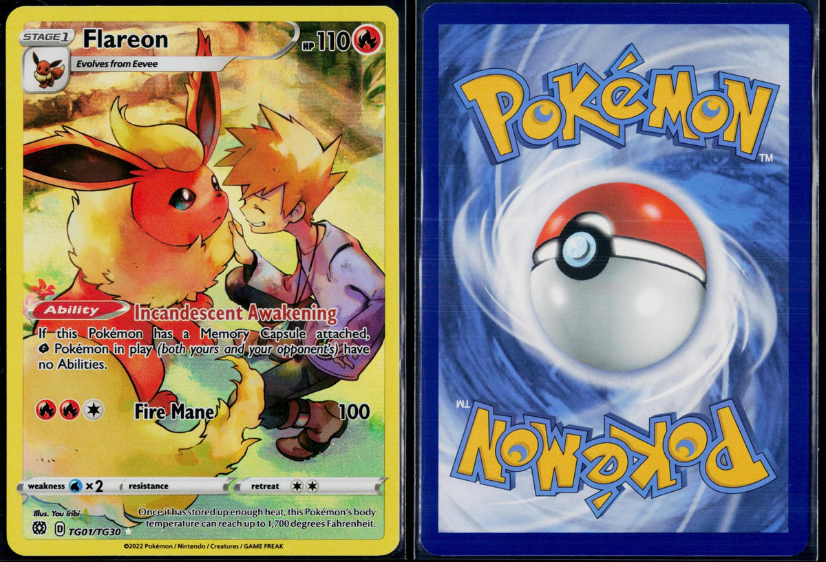 FLAREON TG01/TG30 POKEMON BRILLIANT STARS TRAINER GALLERY HOLO NM