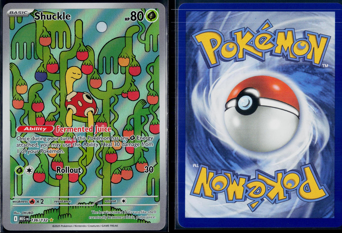 SHUCKLE 136/132 🐬 POKEMON MEGA EVOLUTION IR ☀️ HOLO NM/M 🌴