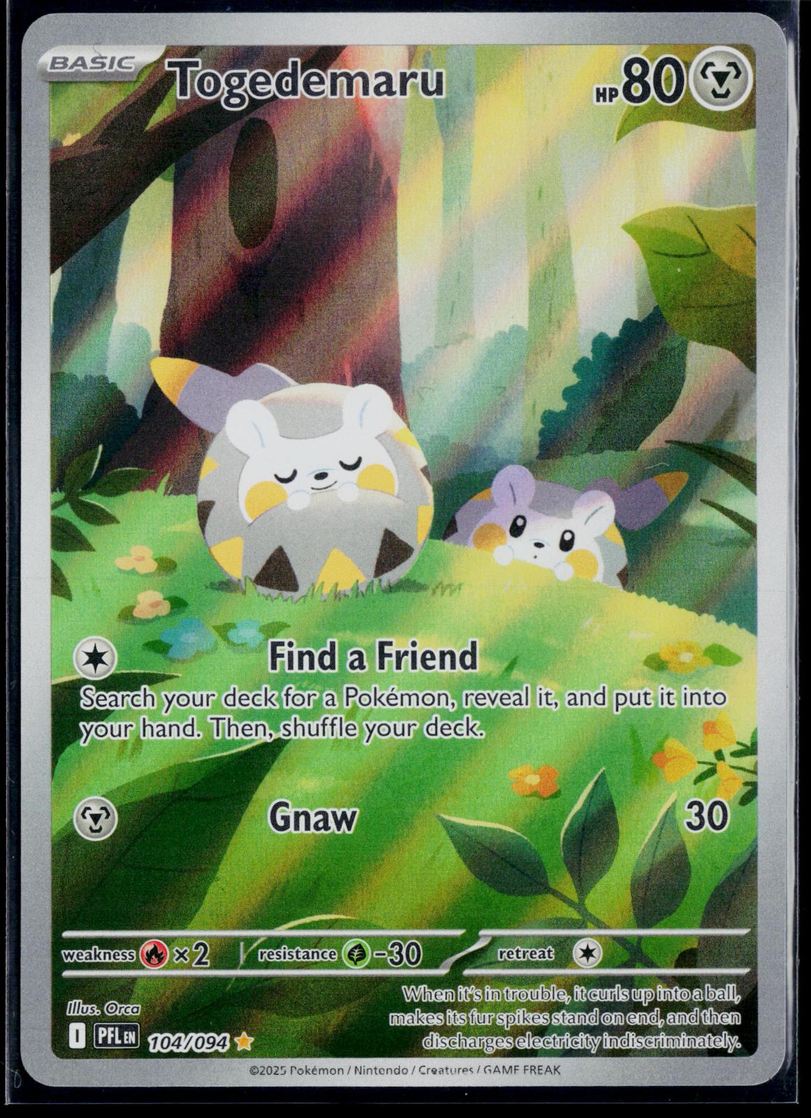 TOGEDEMARU 104/094 POKEMON PHANTASMAL FLAMES ILLUSTRATION RARE NM