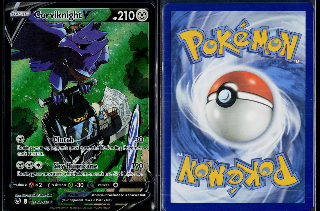 CORVIKNIGHT V TG18/TG30 POKEMON SILVER TEMPEST TRAINER GALLERY HOLO V RARE NM