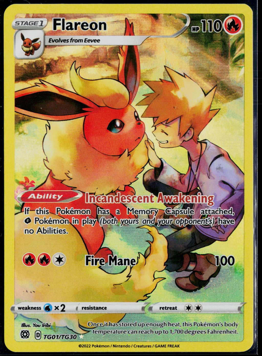 FLAREON TG01/TG30 POKEMON BRILLIANT STARS TRAINER GALLERY HOLO NM