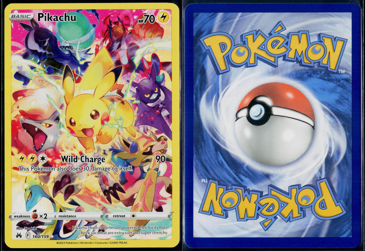 PIKACHU 160/159 POKEMON CROWN ZENITH SEC HOLO NM