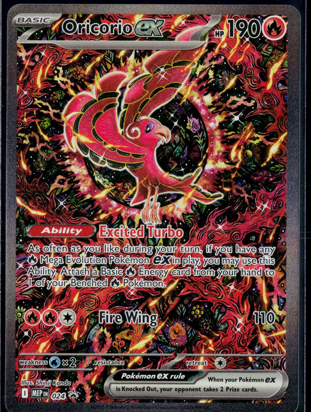 ORICORIO EX 024 🐬 POKEMON ME: MEGA EVOLUTION PROMO HOLO P ☀️ NM/M 🌴