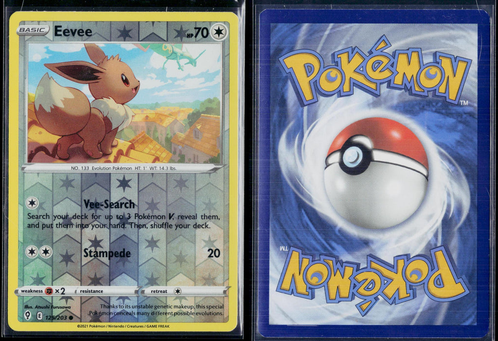 EEVEE 125/203 POKEMON EVOLVING SKIES C REVERSE HOLO NM