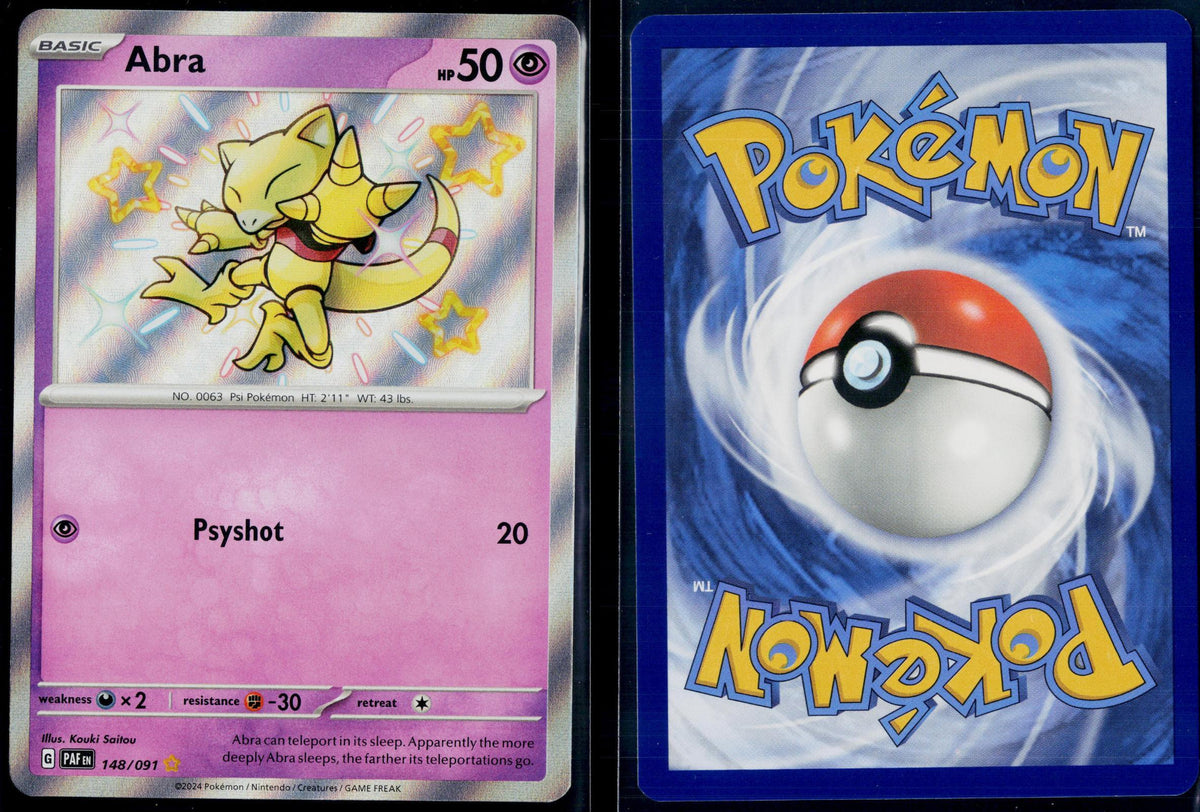 ABRA 148/091 POKEMON PALDEAN FATES SHINY RARE NM