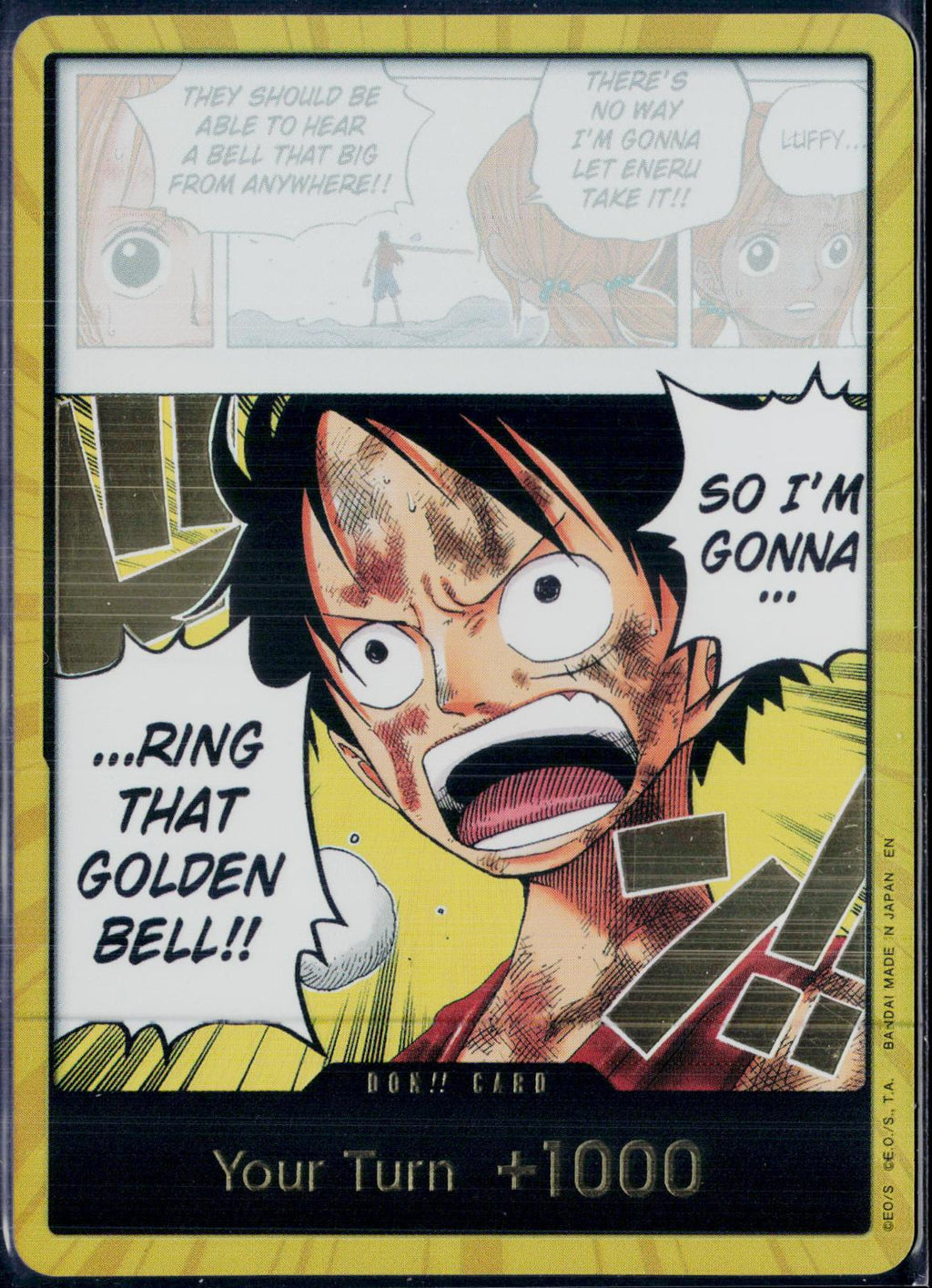 DON!! CARD MONKEY D. LUFFY "RING THAT GOLDEN BELL!!" ONE PIECE FOIL NM