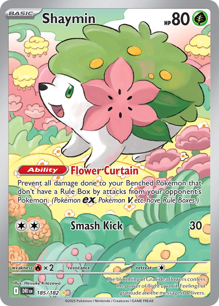 SHAYMIN 185/182 🐬 POKEMON DESTINED RIVALS IR ☀️ HOLO NM/M 🌴
