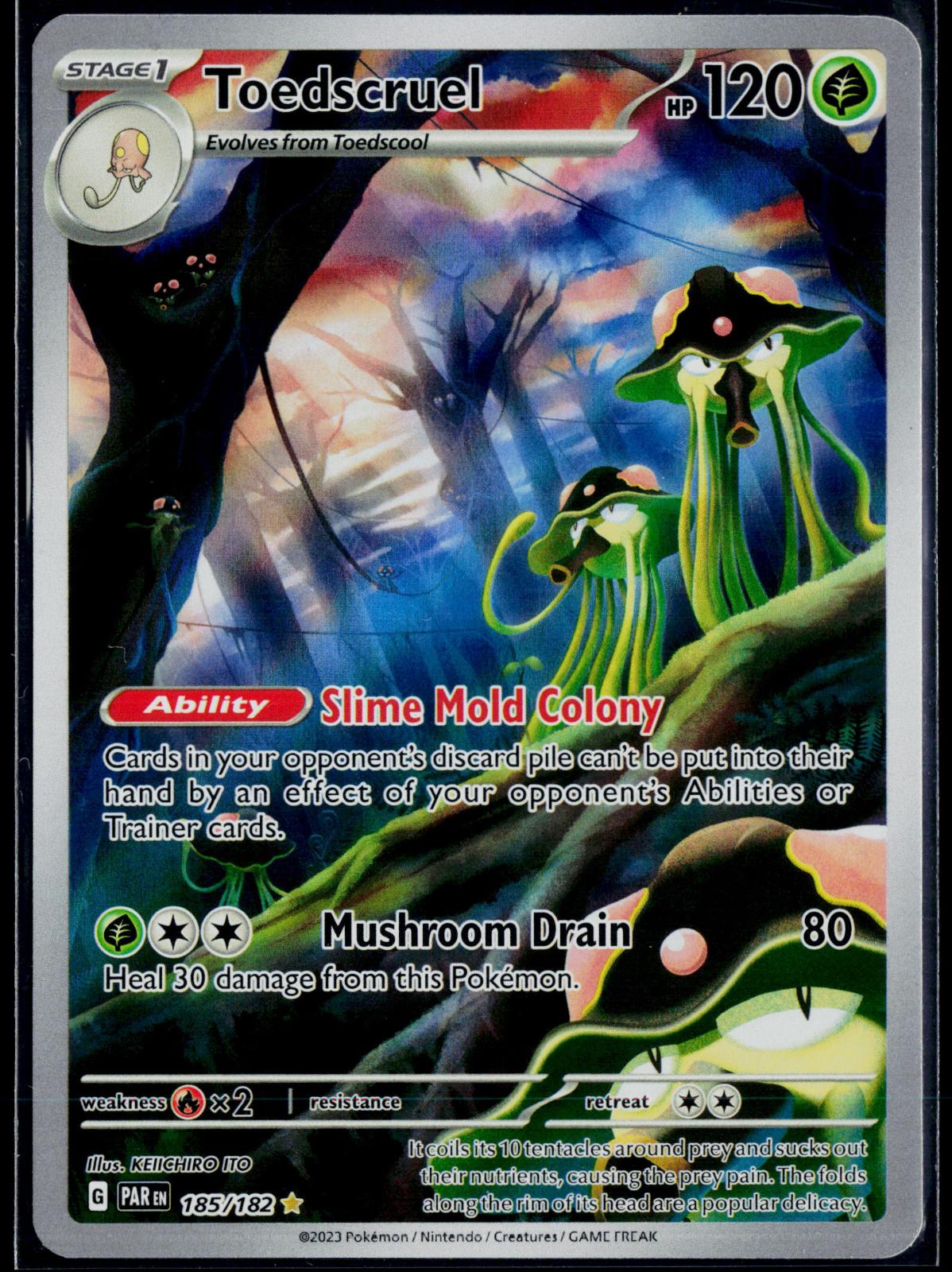 TOEDSCRUEL 185/182 POKEMON PARADOX RIFT ILLUSTRATION RARE NM