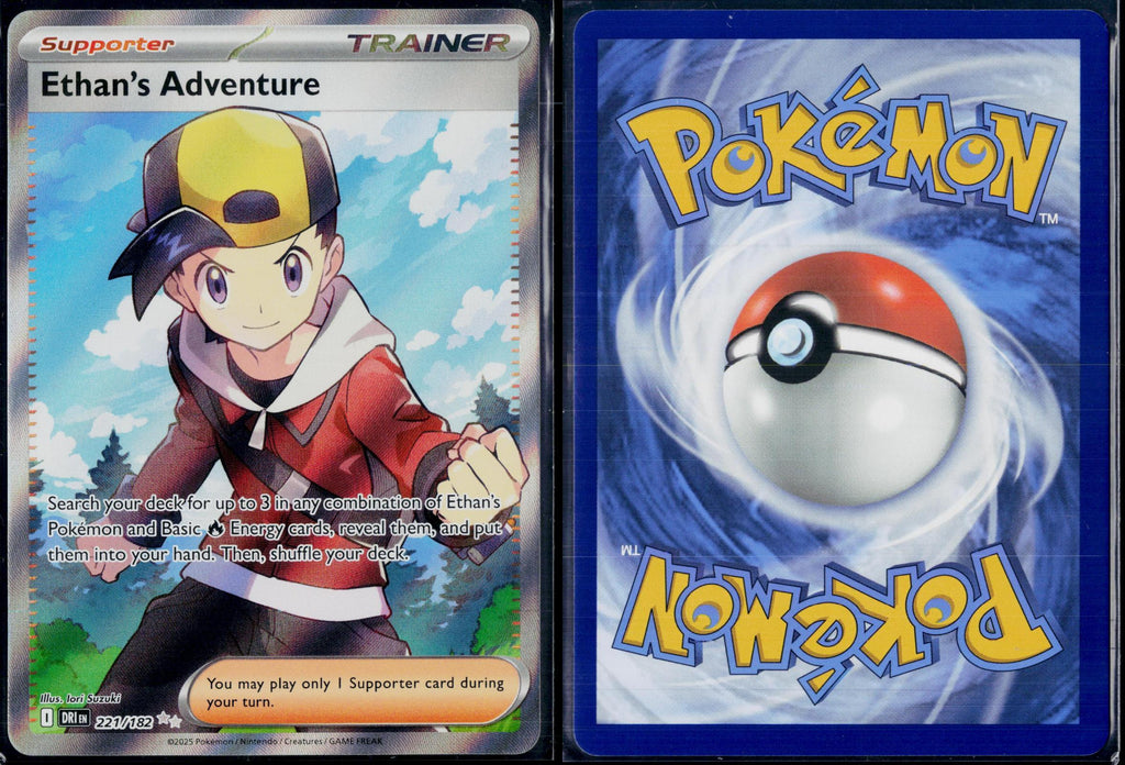 ETHAN'S ADVENTURE 221/182 POKEMON DESTINED RIVALS ULTRA RARE HOLO NM