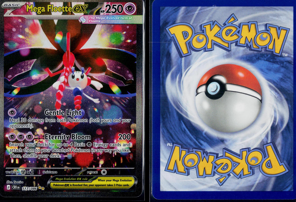 MEGA FLOETTE EX 117/086 POKEMON ME04: CHAOS RISING SPECIAL ILLUSTRATION RARE NM