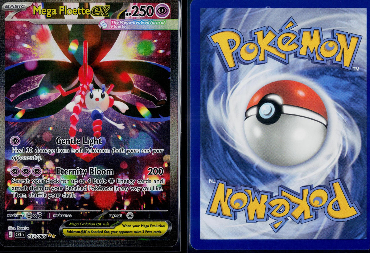 MEGA FLOETTE EX 117/086 POKEMON ME04: CHAOS RISING SPECIAL ILLUSTRATION RARE NM