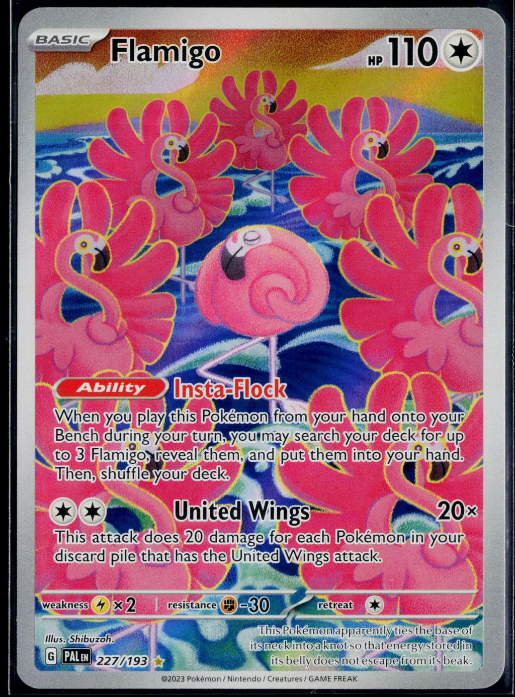 FLAMIGO 227/193 POKEMON PALDEA EVOLVED ILLUSTRATION RARE HOLO NM